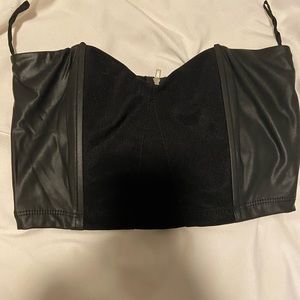 Leather crop top